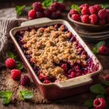 Logan berry Crumble recipes of exotic berries fruit