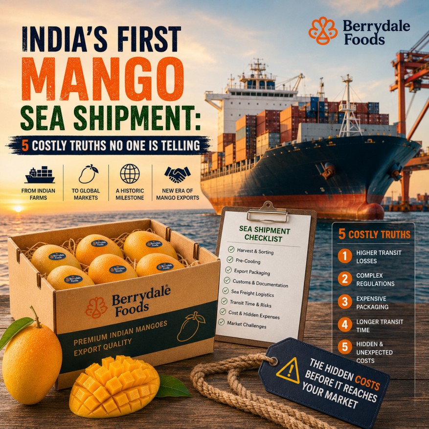 India mango sea shipment reefer container loading Singapore port